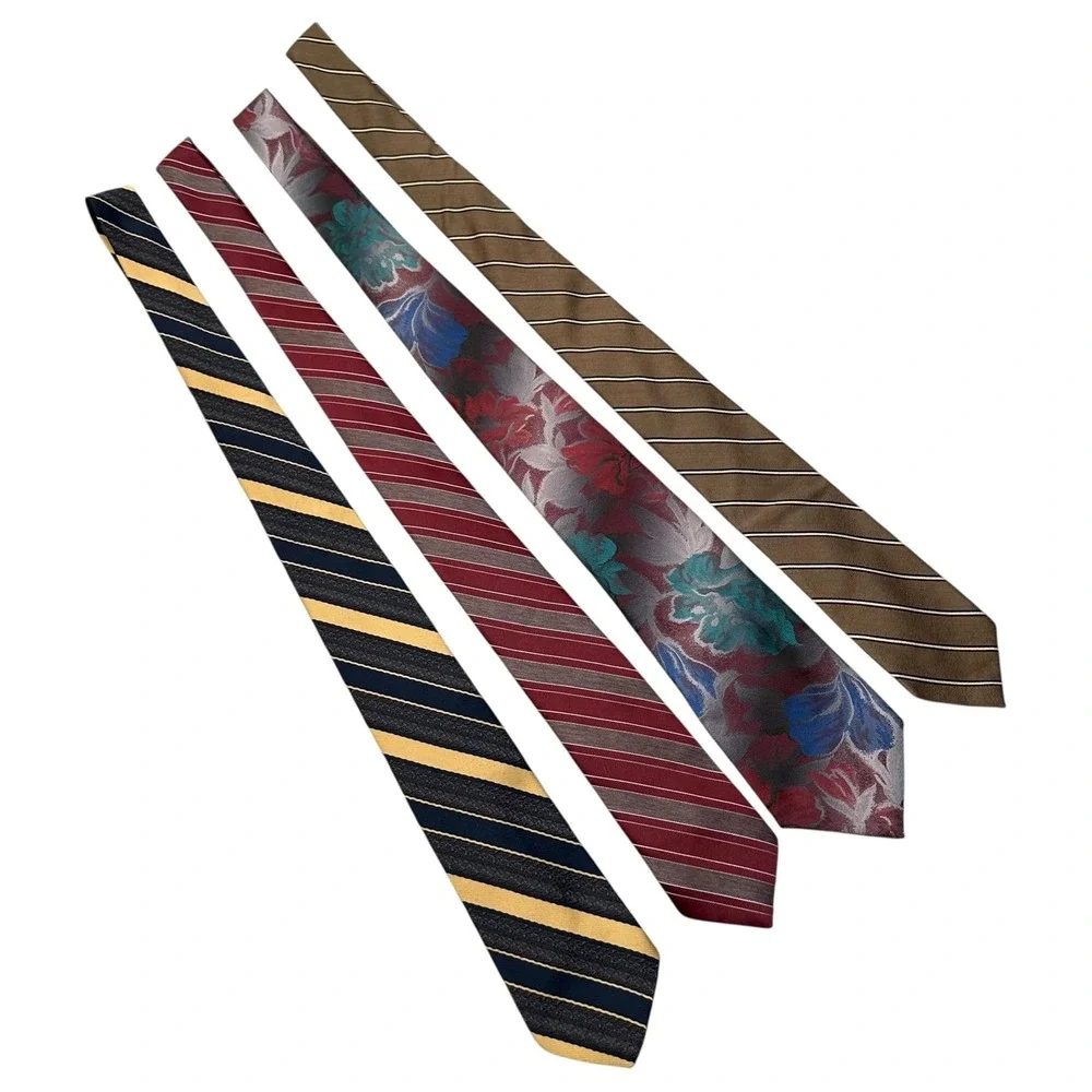 Vintage Mens Tie Lot Don‎ Loper Botany 500 Windridge Stafford Striped Floral 90s